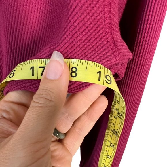 Sundance Red Waffle Knit Long Sleeve Top Medium - Picture 7 of 8